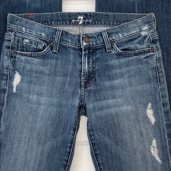 Seven For All Mankind Women's Distressed
Bootcut Denim Jeans Size 28 - Picture 4 of 10